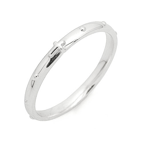 [808067]실버버 지젤 심플 묵주반지 - RS 144/ RAO