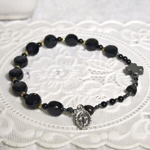 [813610]  팔찌묵주 / 원판 오닉스 남성용