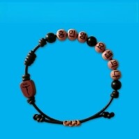 [812252] 천연 가죽 세례명 팔찌묵주A(각인) - 신부님축복가능